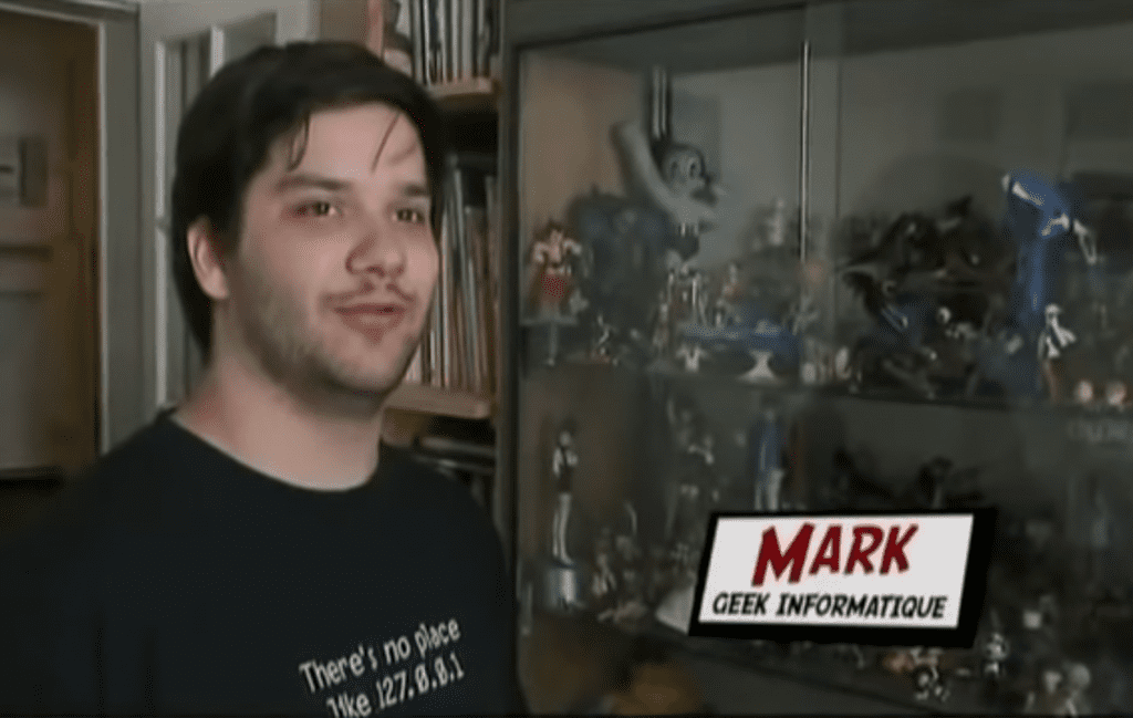 Photo de Mark lors de son interview pour le documentaire "Suck My Geek"