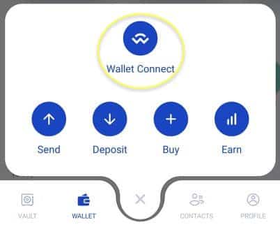 Wallet connect screenshot