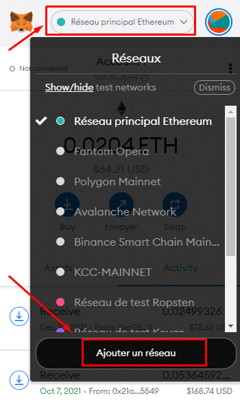 Add network MetaMask