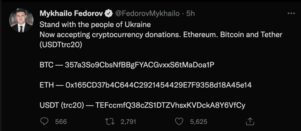 Tweet du vice-pemier ministre ukrainien.