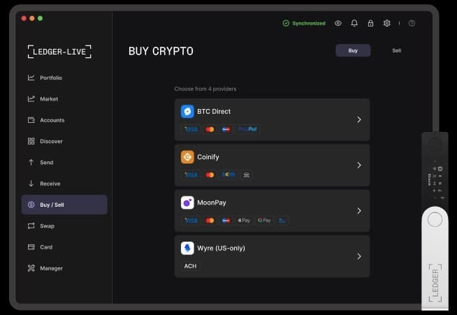 Buy crypto (Source : Ledger)