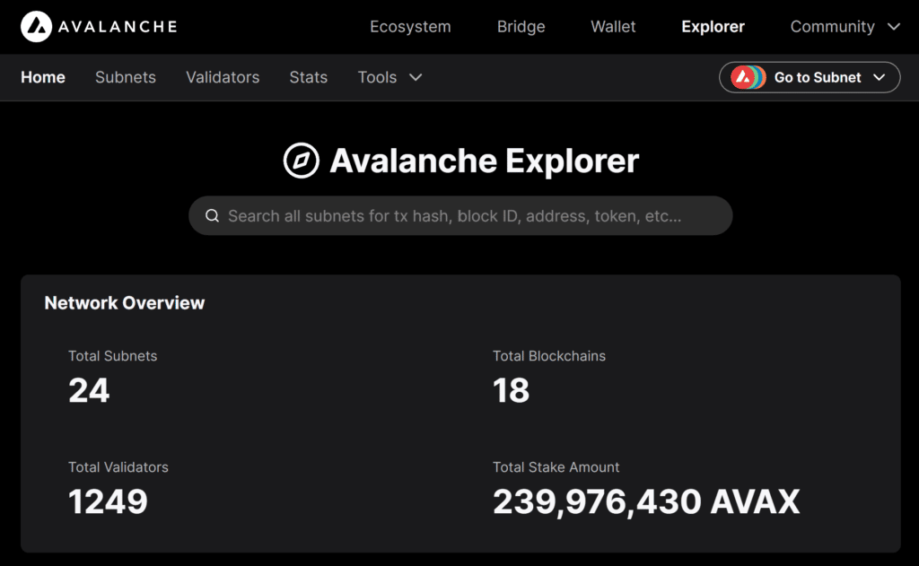 Avalanche Explorer