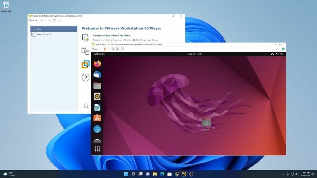 vmware virtualisaton ubuntu sur windows