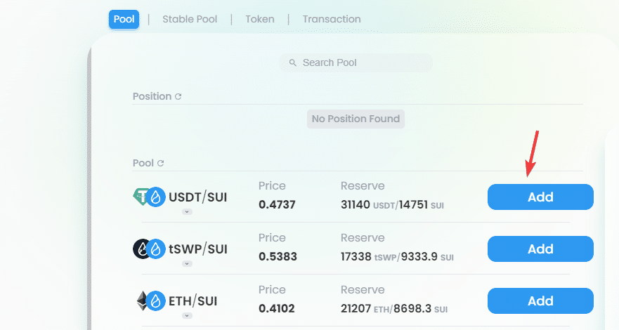 airdrop suiswap crypto pool