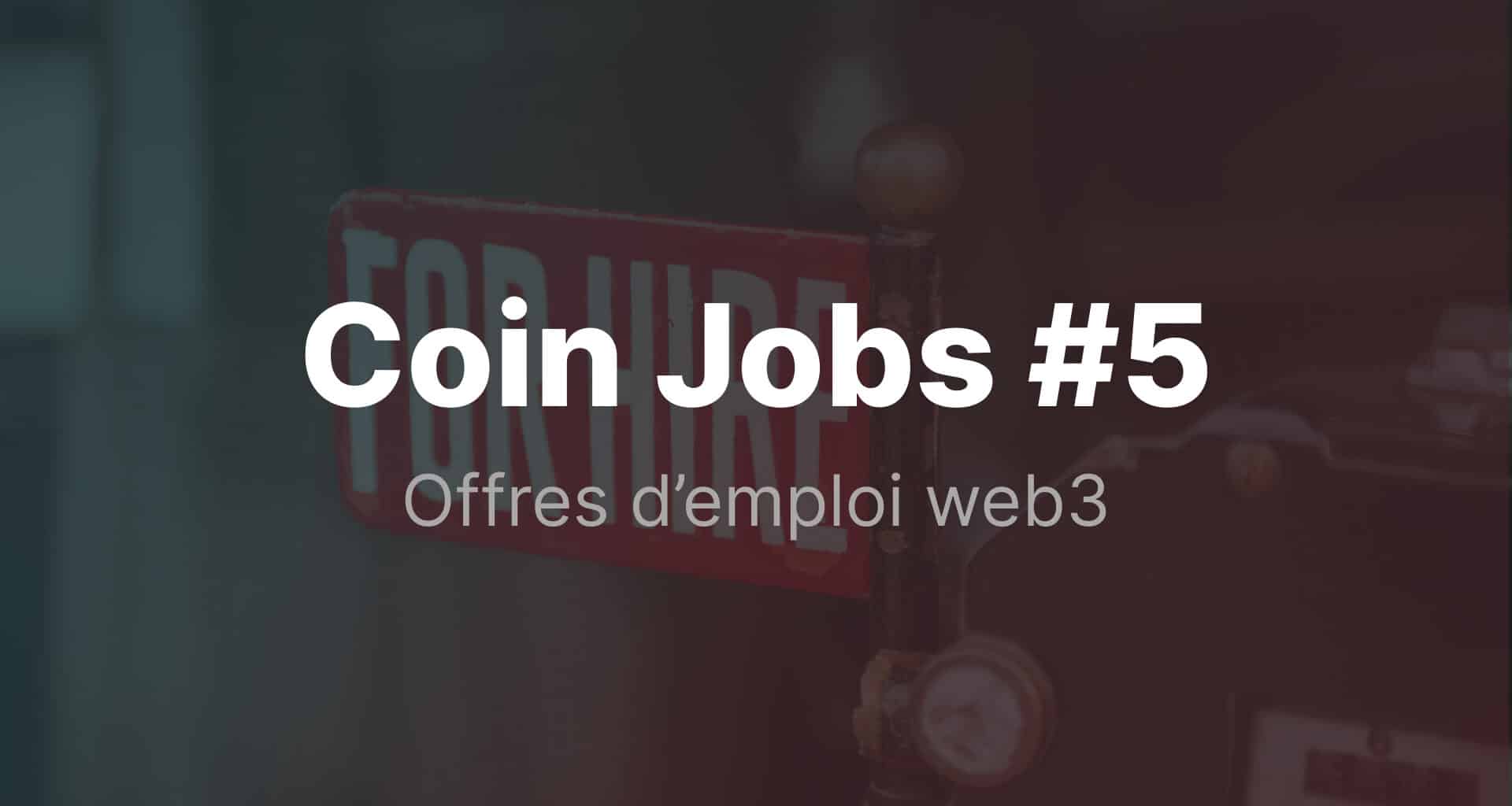 CoinJobs offre d'emploi web3