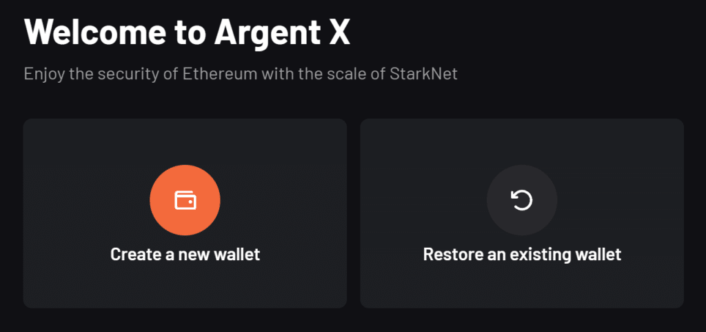 create a new wallet argent x