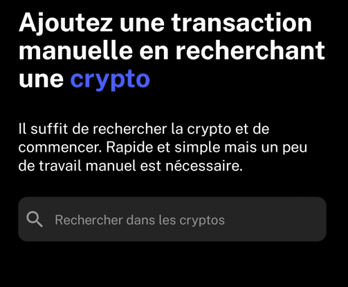 delta ajouter transaction crypto