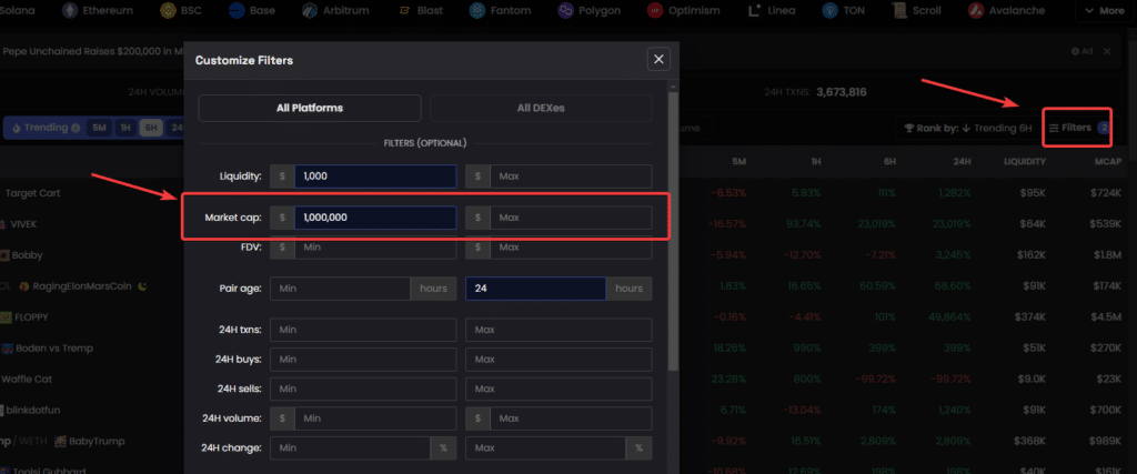 dexscreener memecoin crypto