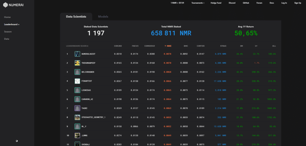 numerai ia crypto machine learning