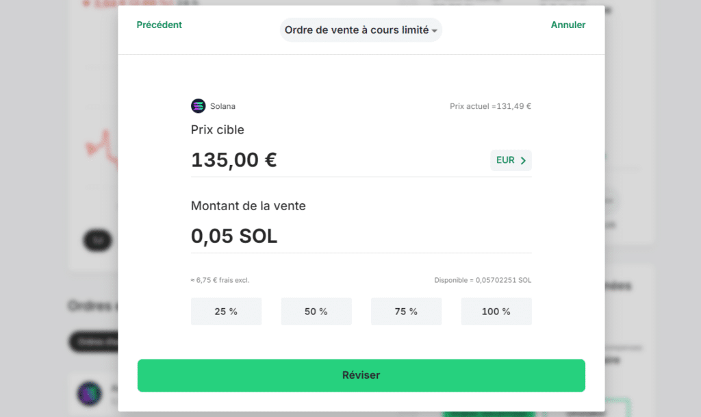 bitpanda limit order vendre crypto