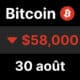 btc bitcoin chute 58000