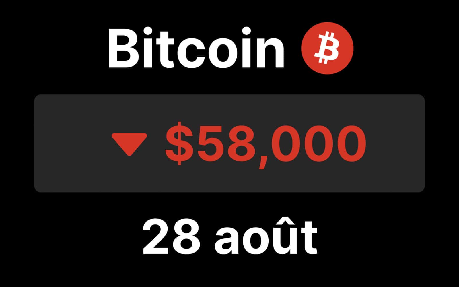 btc bitcoin chute 58000