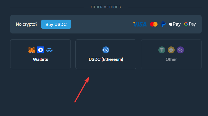 polymarket deposit usdc ethereum