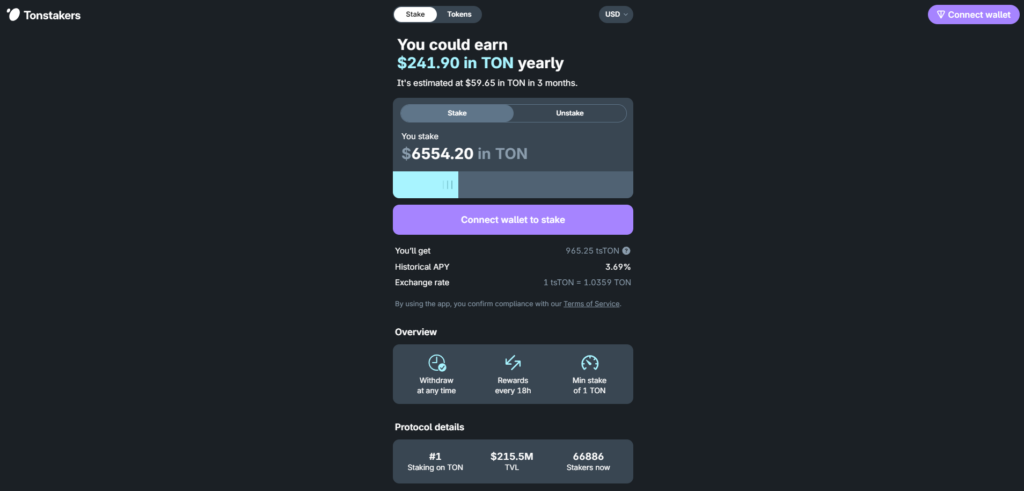 tonstakers dapp staking ton crypto