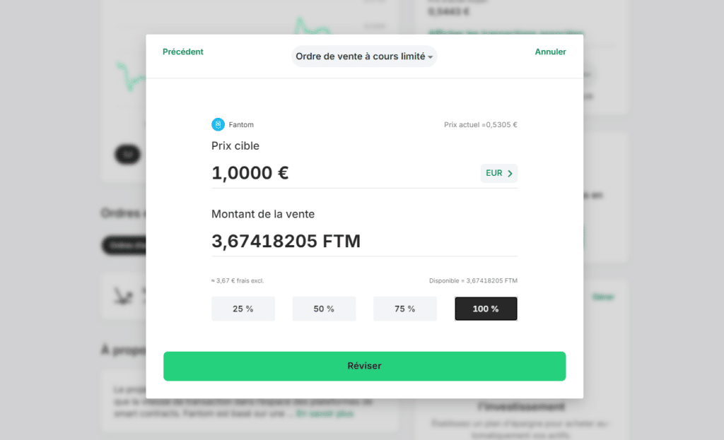 bitpanda vendre fantom ftm crypto