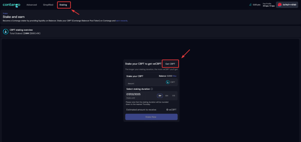 contango airdrop staking