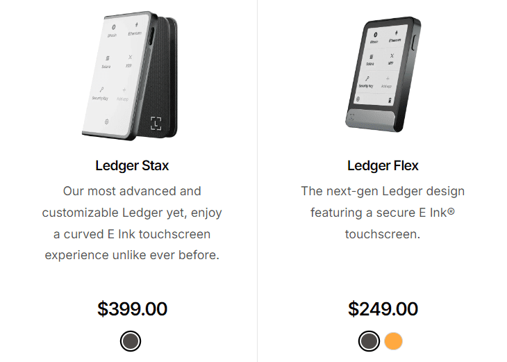 ledger stax vs ledger flex