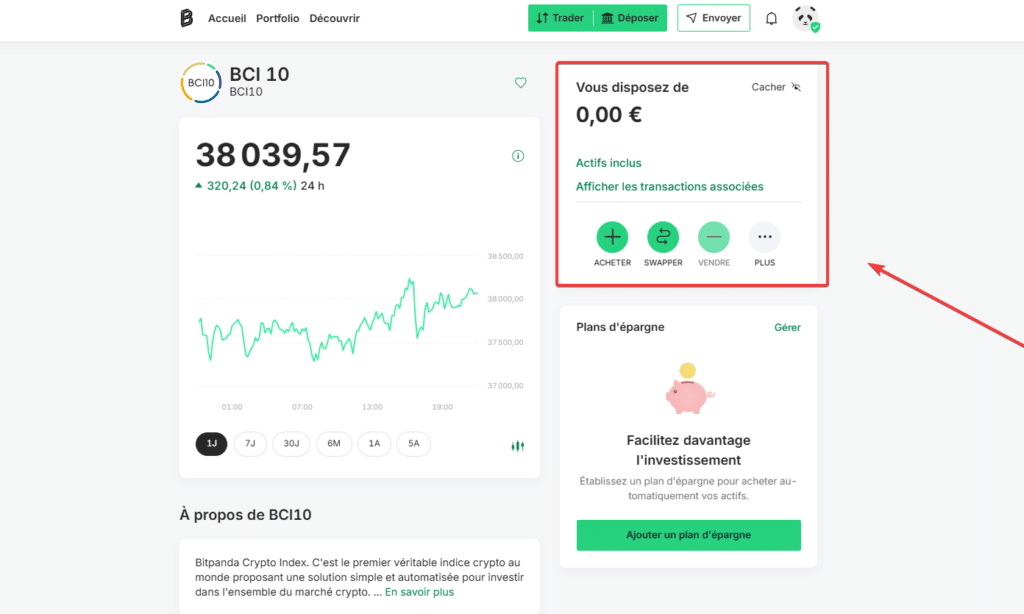 bitpanda achat indice crypto tuto