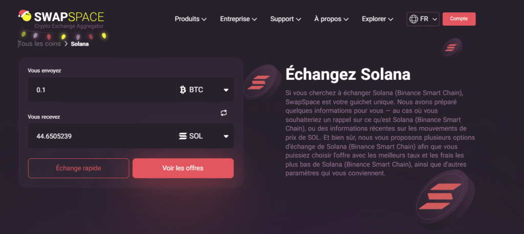 Swapspace exchange crypto solana tuto