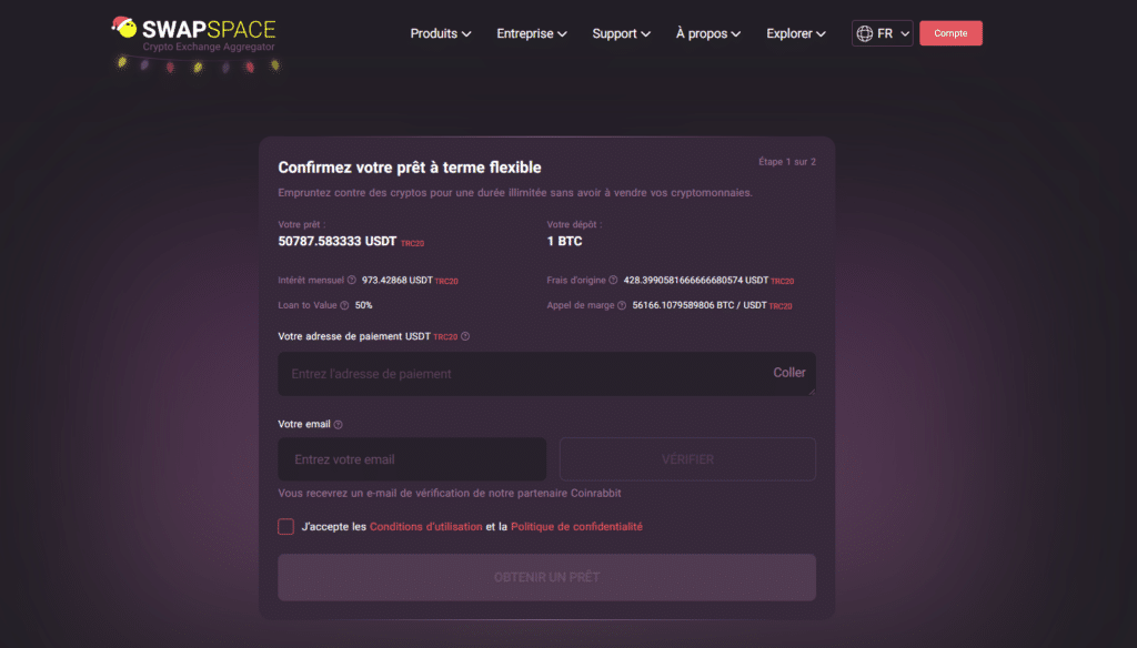 Swapspace loan crypto tuto apy