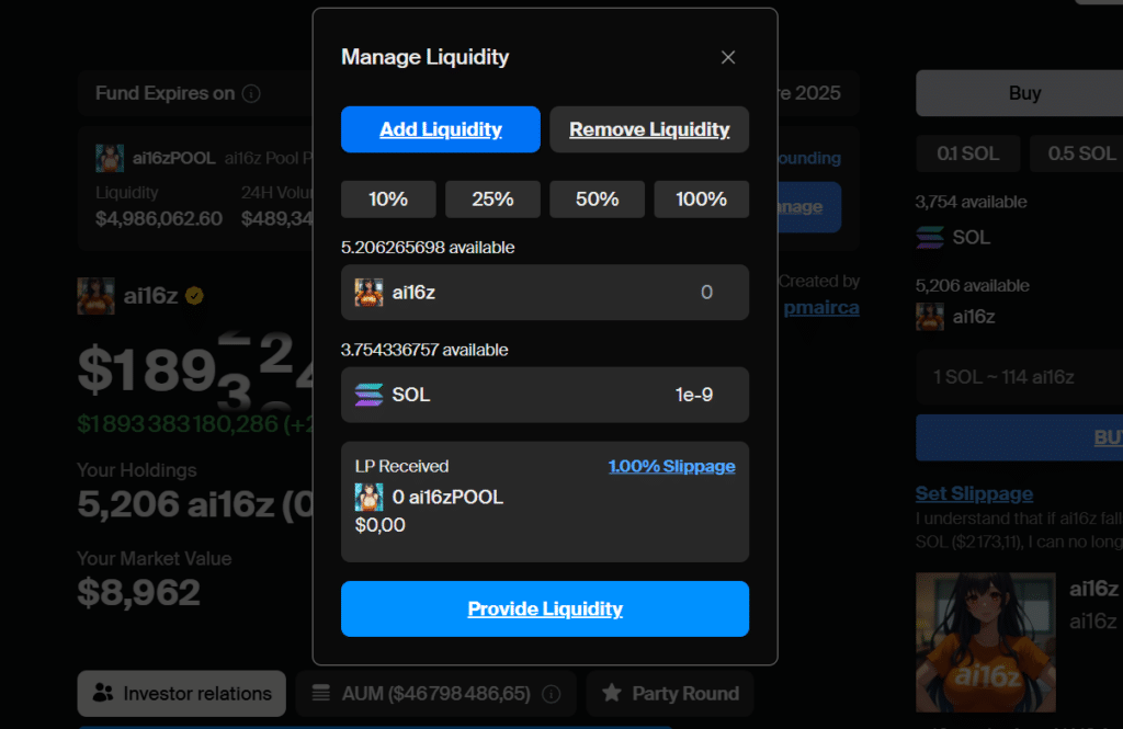 ai16z staking pool