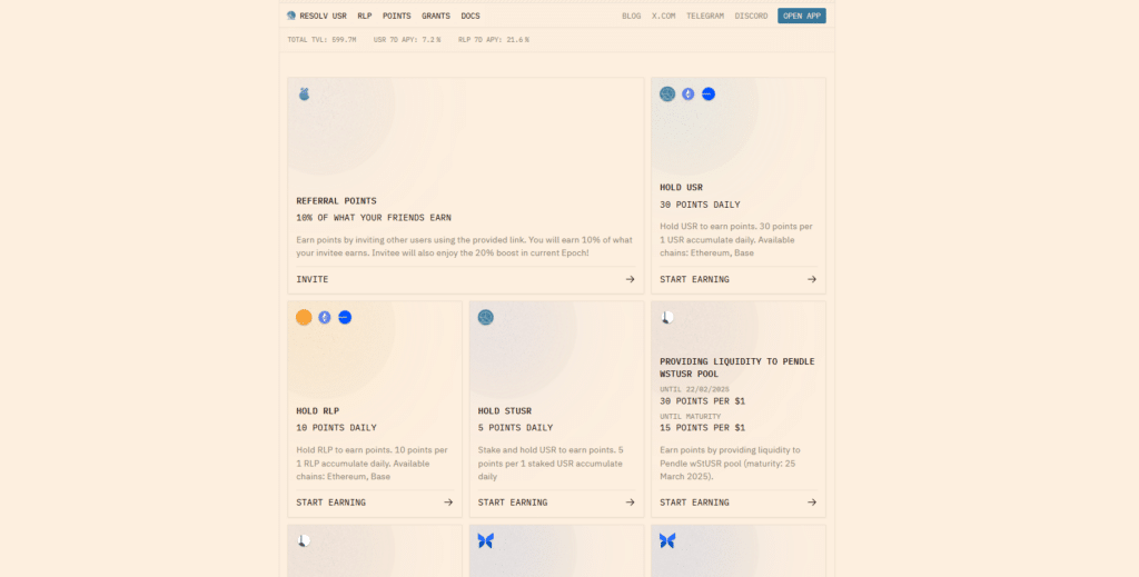 resolv airdrop point