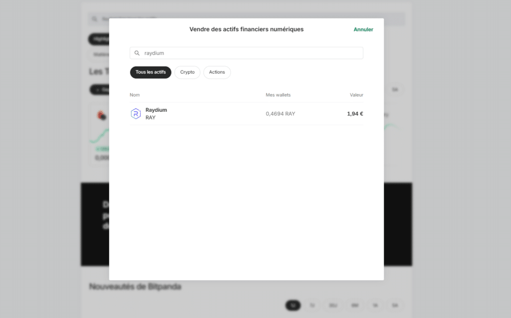 bitpanda vendre raydium ray crypto