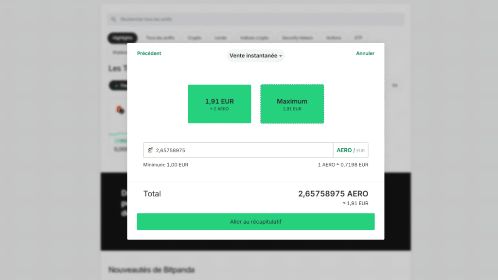 bitpanda vente aerodrome finance aero