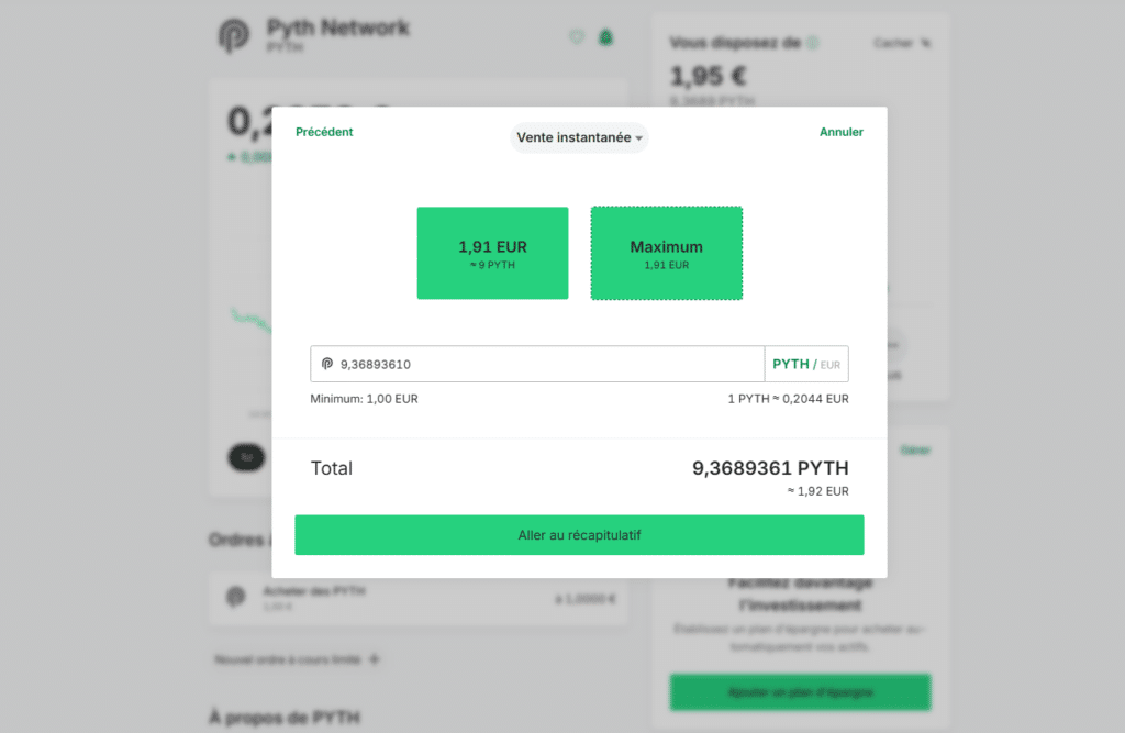 bitpanda vente pyth network