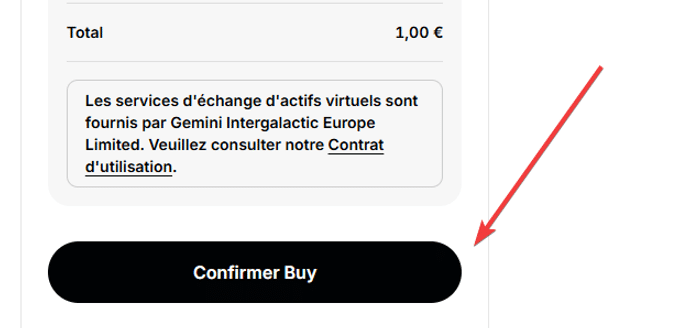 gemini achat crypto