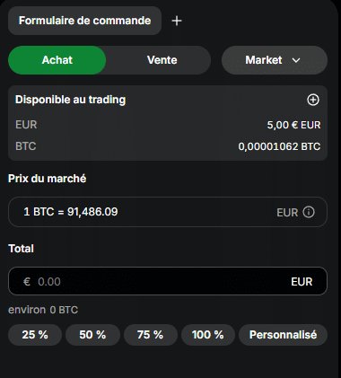 gemini activetrader ordre au marché