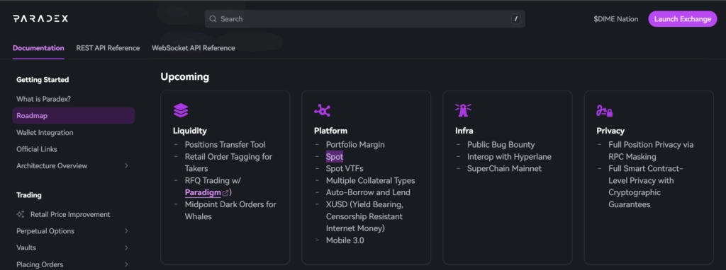 Paradex Roadmap