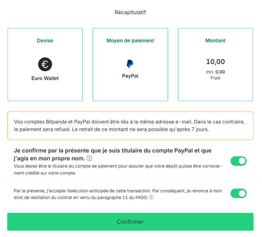 bitpanda achat crypto paypal