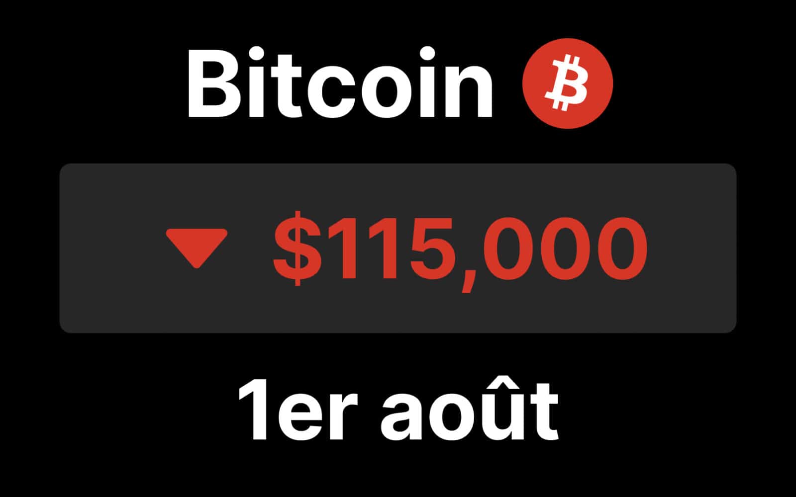 BTC bitcoin 115 chute