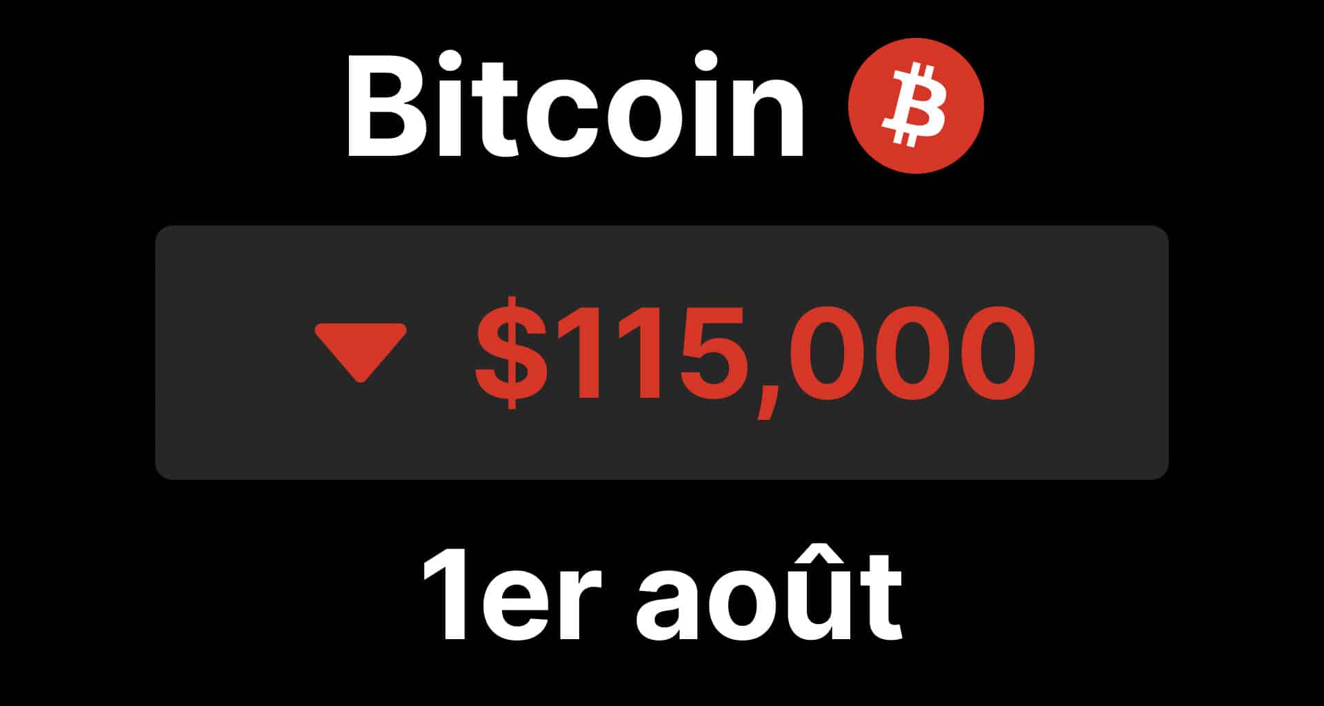 BTC bitcoin 115 chute
