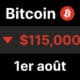BTC bitcoin 115 chute