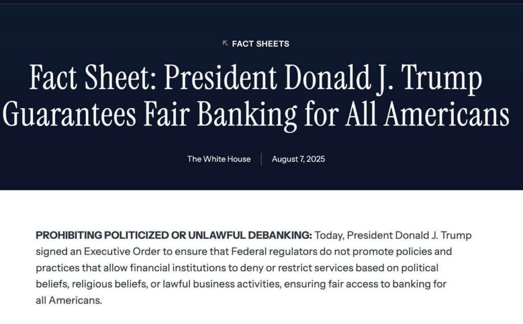 white house debanking