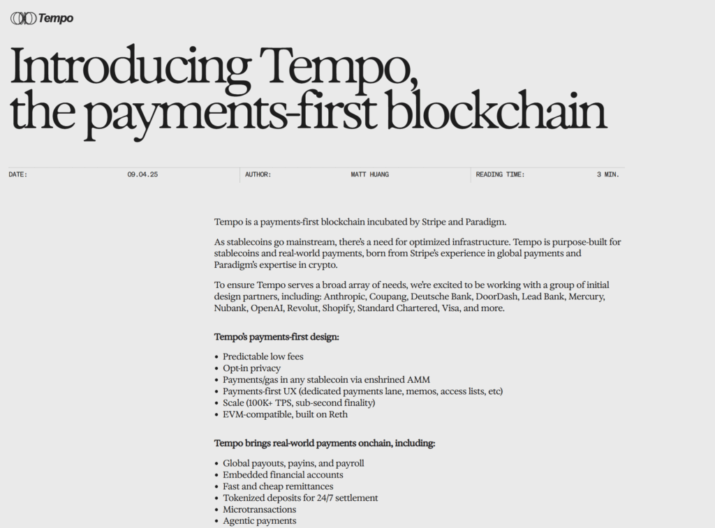 tempo blockchain