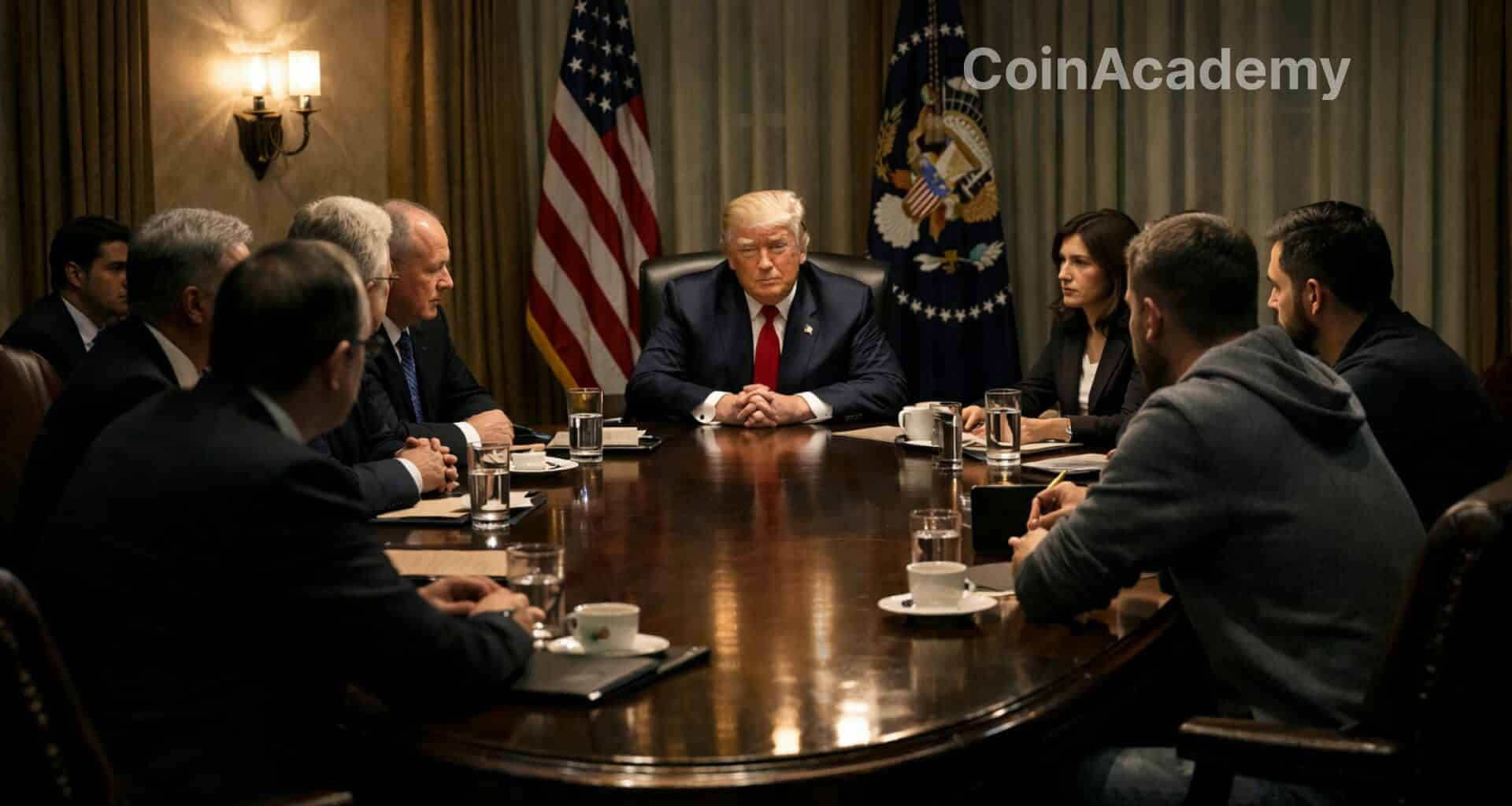 trump maison blanche loi crypto stablecoins banques reunion