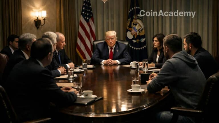 trump maison blanche loi crypto stablecoins banques reunion