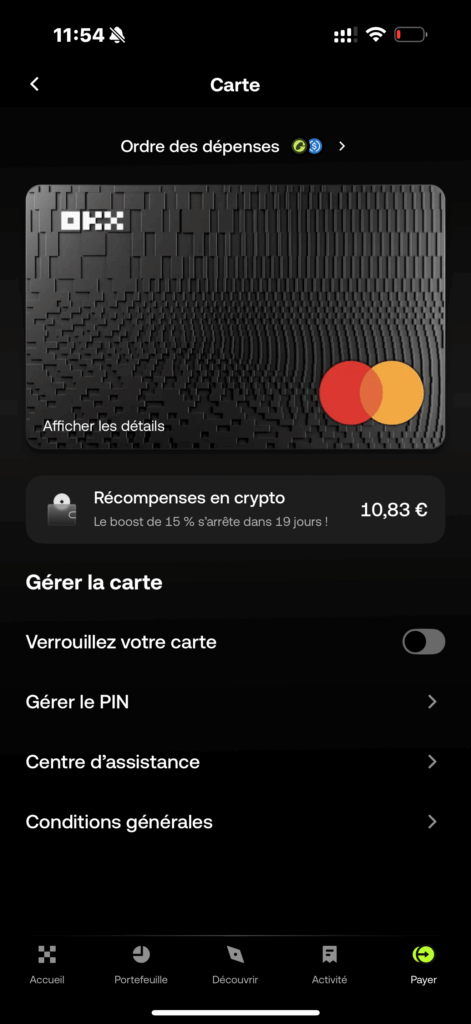OKX card cashback 1