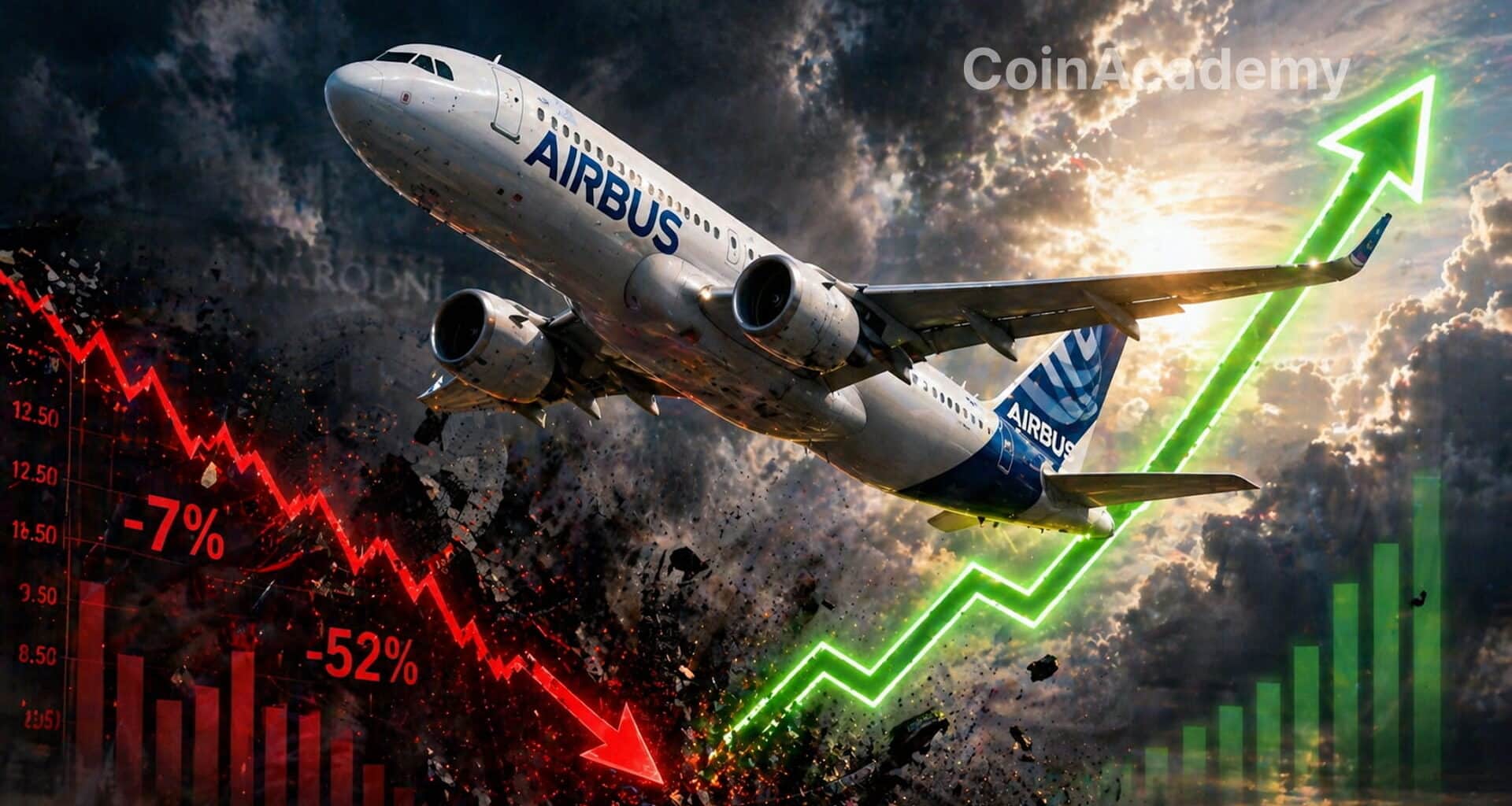 Airbus action grimpe resultats baisse