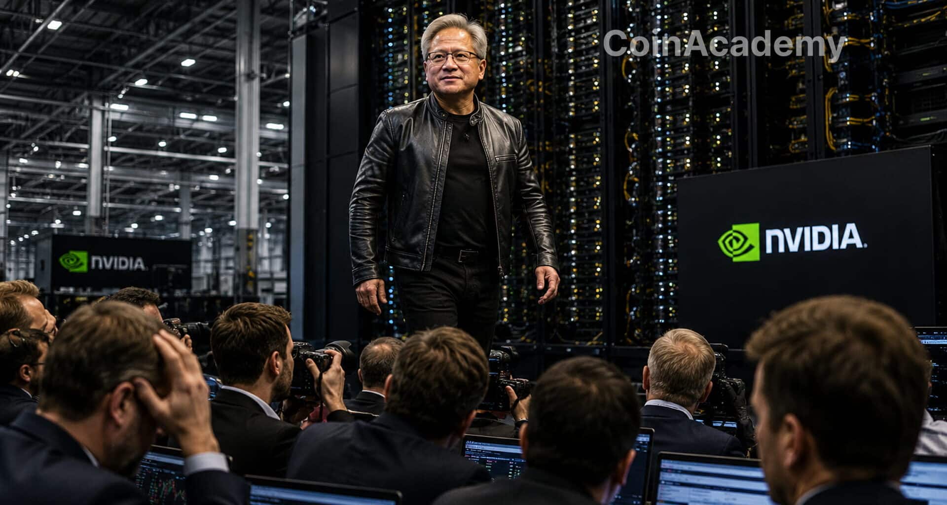 Nvda nvidia jensen huang records revenus attentes chute