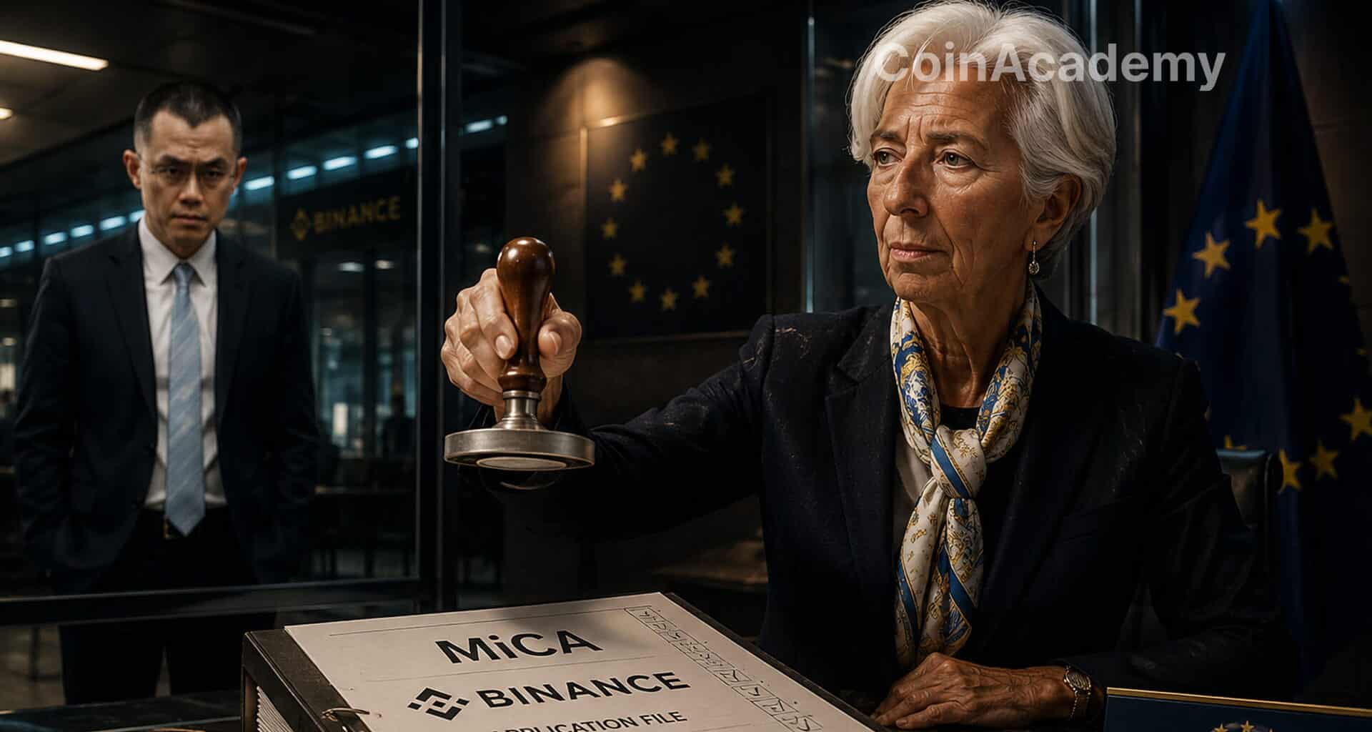 Binance lagarde mica bloque dossier licence agrement