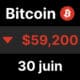 Btc bitcoin chute sous 60