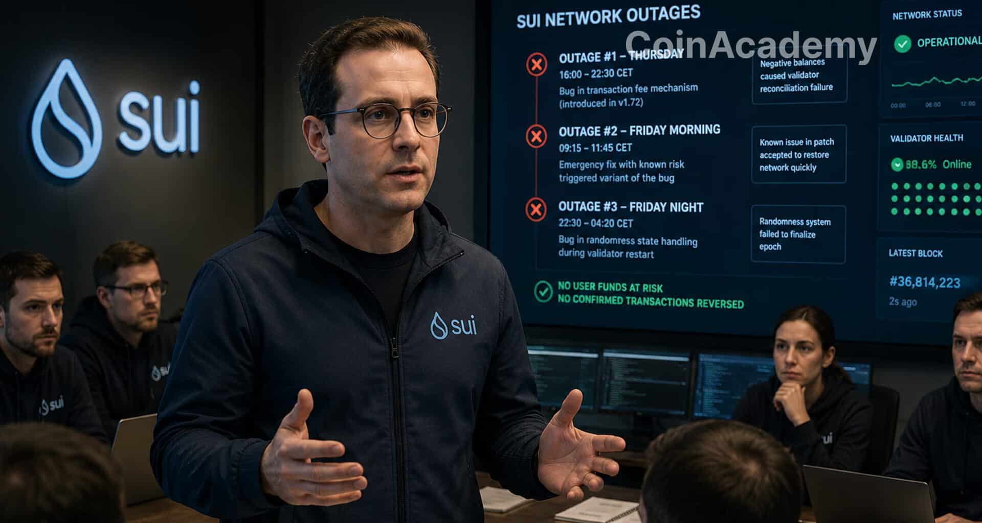 Sui blockchain panne mise jour