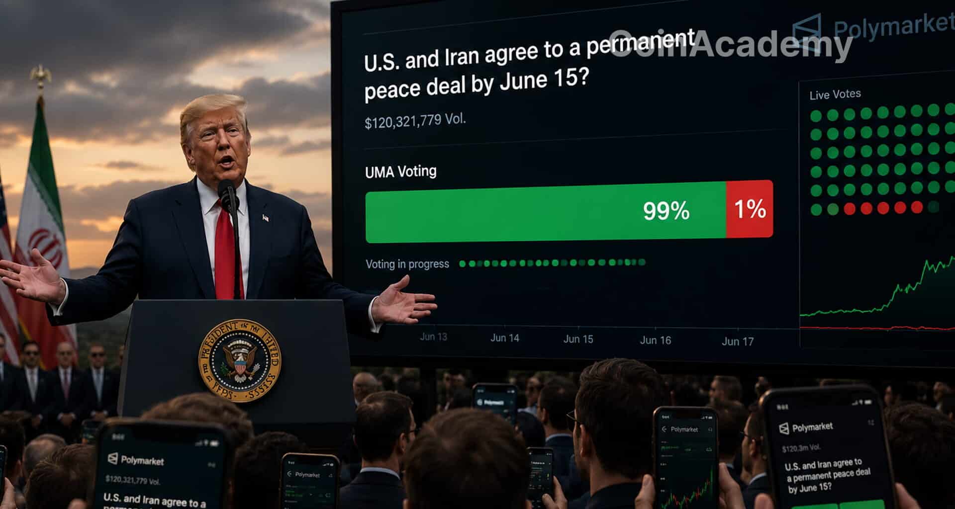 Trump accord iran paix polymarket