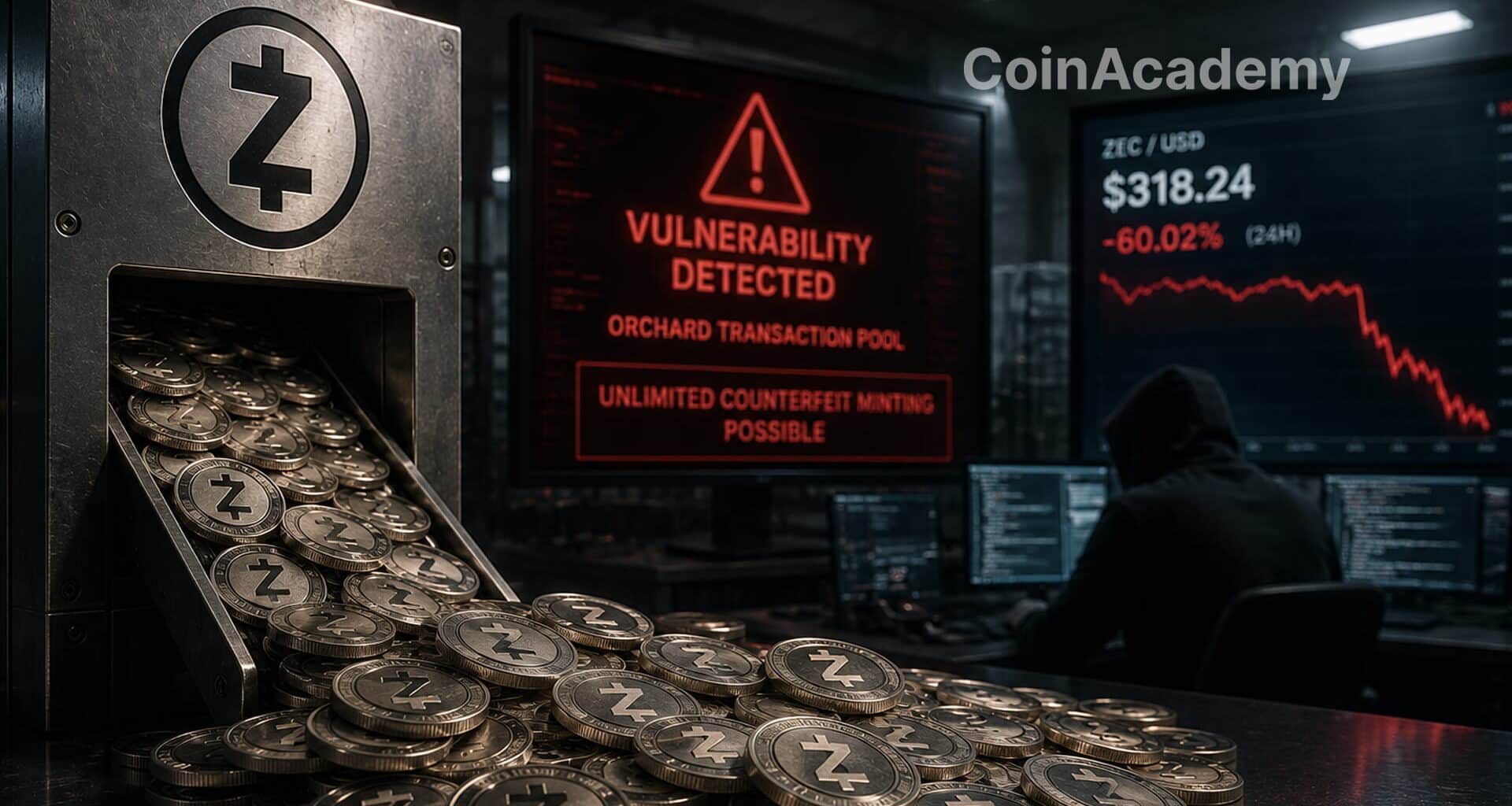 Zcash zec faille critique chute 60