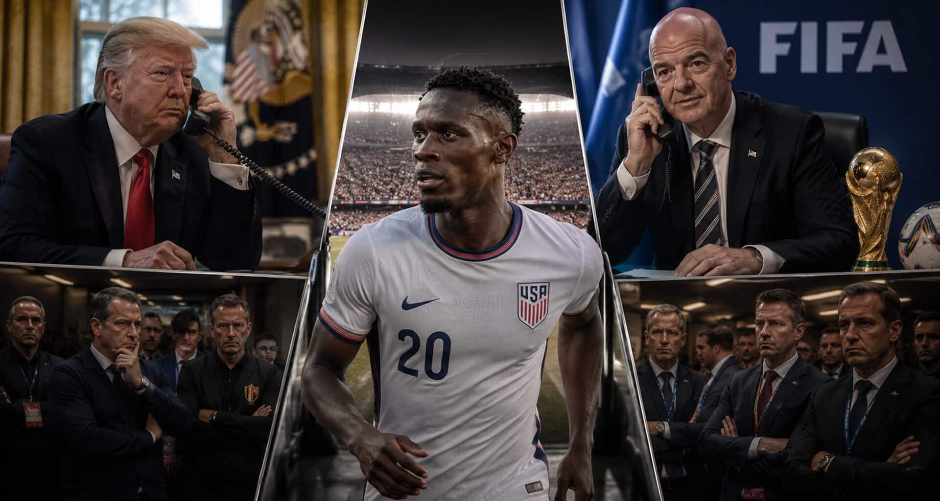 Trump infantino fifa balogun carton rouge suspension
