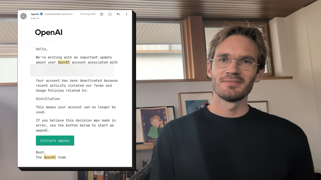Illustration - PewDiePie banni deux fois par OpenAI pour distillation : le youtubeur devient l'ambassadeur de l'IA locale